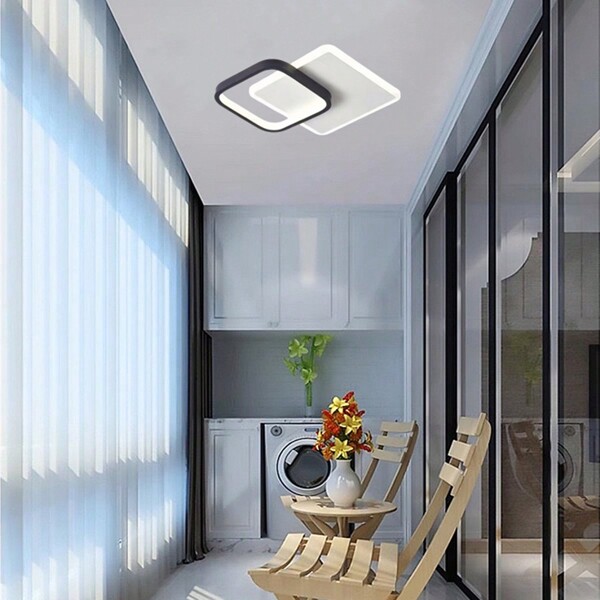 Nordic Simple Wall Lamp Corridor Decor Ceiling Light Modern Creative Rectangular LED Ceiling Lamp Living Room Restaurant Metal Luxury Wall Light Ceiling Light Hotel Villa Home Black White LED Lamp Shop Decoration Lighting Fixtures 85-260V Wide Pressure Ceiling Light With Adjustable Lighting New Chinese Style Indoor Golden Background Wall Lighting Fixtures Home Energy-Saving Warm Light Lamp