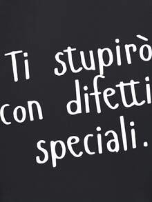 Fun Slogan Pattern Print,Women's Sweatshirt Curve Oversize Autumn And Winter Thick Fabric Warm Fleece Lining Basic Style Round Neck Sweatshirt Loose Casual Versatile Street College Suitable For Cold Weather Clothing Long Sleeve Tops