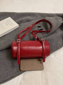 1pc Women's Retro Red Round Handbag, High-End Niche Cross-Body Bag, Bridal Purse, Wedding Bag, Valentine's Day Gift - Red - View 7