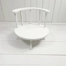 Children's Wooden Solid Seat Assembly Retro Semi-Circle Back Stool Baby Photo Photography Stool Home Mini Children's Stool Photo Studio Photography Prop Wooden Stool Baby Shower Easter Gift Things For Girls/Boys