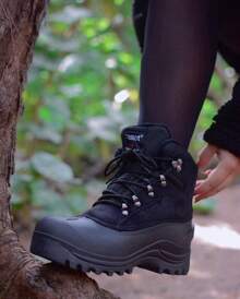 Riemot Women's Snow Boots, Waterproof Winter Boots For Dog Walking Hiking Trekking Fishing Riding Hunting, Mucker Yard Boots Gardening Shoes Warm Anti-Slip Ankle Boots - Black - View 1