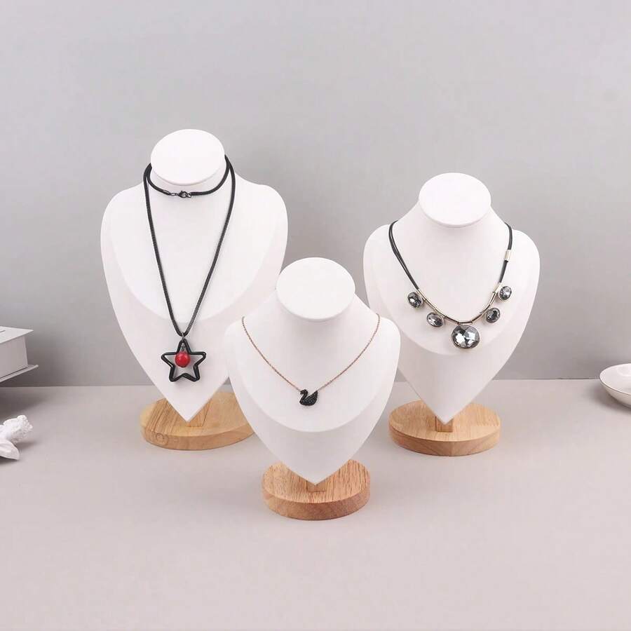 1PC, Necklace Portrait Model Neck Pendant Jewelry , Neck Model Frame Jewelry Photo Props - White - View 1