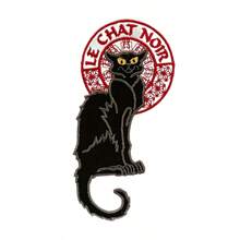 1pc Black Cat Embroidered Patch, Heat Press Embroidery - Multicolor - View 8