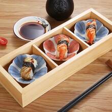 4件套彩色陶瓷可爱花朵造型调味碟，迷你甜点碗，3.5英寸，适用于盛放蜂蜜、芝麻酱、红枣、坚果、番茄酱、果酱、甜点、酱油、沙拉酱、蘸酱、野餐、橄榄酱、厨房用品、早餐小碟、糖果、首饰托盘，圣诞节和冬季家居礼品