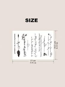 英文励志语录防水纹身贴纸，男女皆宜——轻松无痛展现你的风格 - 彩色 - 查看 4