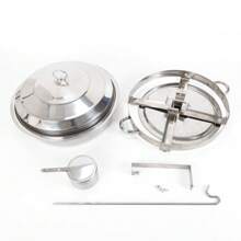 7.5L Stainless Steel Round Chafing Dish Buffet Chafer Food Warmer Container +Lid - Silver - View 7