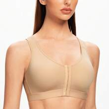 MELENECA MELENECA Women's Front Closure Wirefree Post Surgery Plus Size Back Support Posture Bra