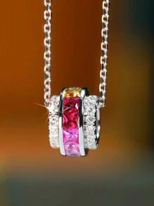 1 pieza Hermoso collar con colgante de circonita cúbica para mujer, regalo del Día de San Valentín, joyería de boda