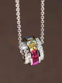 1 pieza Hermoso collar con colgante de circonita cúbica para mujer, regalo del Día de San Valentín, joyería de boda