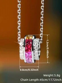 1 pieza Hermoso collar con colgante de circonita cúbica para mujer, regalo del Día de San Valentín, joyería de boda