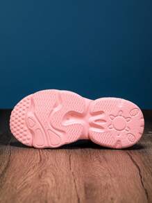 经典儿童/学生软底袜子鞋，新款透气运动鞋，一脚蹬休闲鞋 - 粉色 - 查看 6