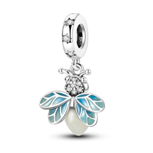 1pc "You Light Up My Life" Glowing Firefly Luminous Pendant, Compatible With Original Bracelet/Necklace, Silver Beads, Suitable For DIY Jewelry Making, Exquisite Love/Friendship Gift For Partner - Silver - View 12