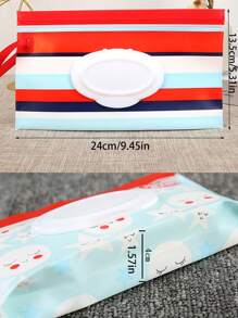 2/5 صندوق تخزين مناديل مبللة، حامل مناديل مبللة للمكياج، حقيبة مناديل مبللة محمولة قابلة لإعادة الاستخدام، حاوية موزع مناديل مبللة، حقيبة مناديل مبللة للسفر، هدية رائعة لرأس السنة، عيد الفصح، عيد الميلاد، - متعدد الألوان - مشاهدة 5