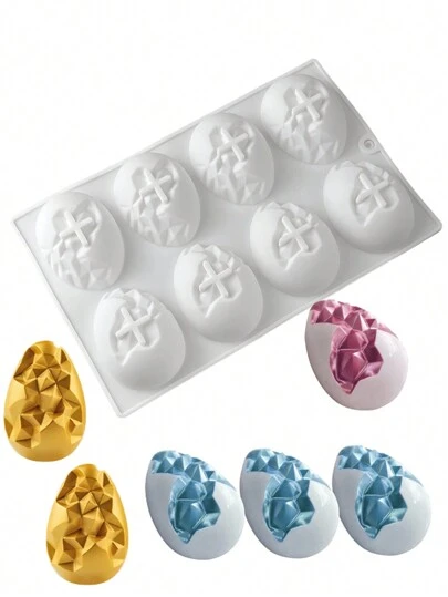 1 件复活节彩蛋硅胶巧克力模具，蛋糕烘焙模具复活节复活节装饰复活节装饰复活节礼物复活节模具