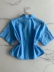 Embroidered Shirt - 藍色 - 查看 2