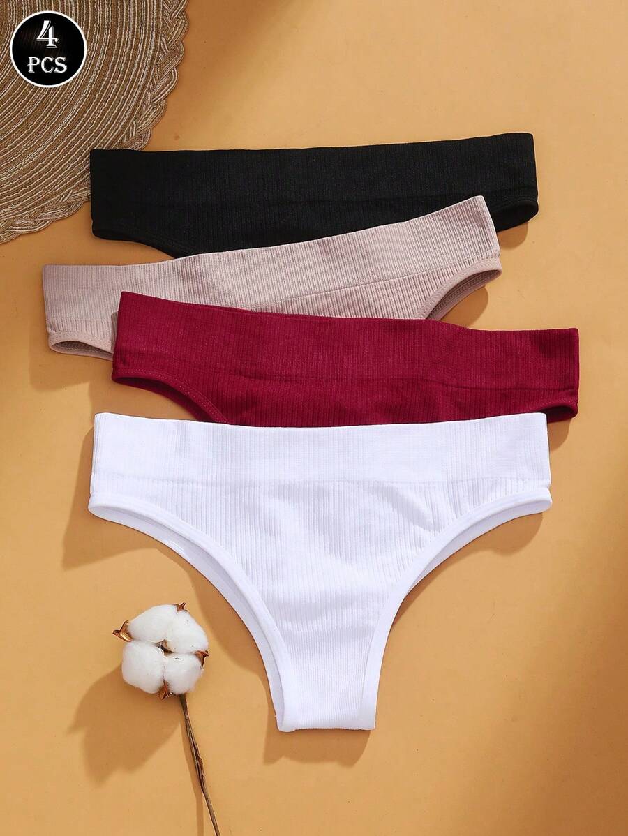 VKME Pantalones Cortos Sin Costura De Cintura Baja - Multicolor - Ver 1