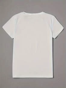 Plus Size I'm A Vibe Print T-Shirt, Casual Crew Neck Short Sleeve T-Shirt, Women's Plus Size Clothing - 白色 - 查看 3