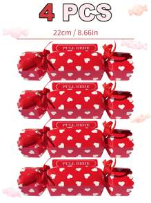 4/1pc Valentine's Day Surprise Money Pull Pouch, Red Heart Surprise Pull Out Money Gift Box, DIY Rectangle Christmas Money Pull Pouch Kit For Cash Gift, Fun Ways To Give Cash, Suitable For Valentine's Day, Wedding Anniversary, Birthday Party, Home Decoration