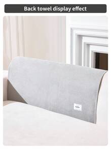 Capa de sofá de veludo de milho antirrespingo de 1 peça, assento 1234, resistente a animais de estimação, estilo simples e moderno, almofada de assento de sofá, apoio de braço, capa de encosto, antiderrapante, lavável à máquina, todas as estações - Cinza claro - Ver 9