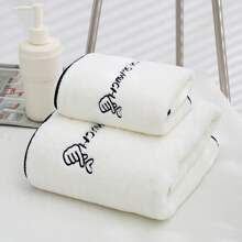 1 件/2 件刺绣超纤纤维吸水毛巾、情侣浴巾、长方形毛巾、沙滩巾 1 条浴巾 1 条毛巾套装、健身房和泳池浴室使用、学校、返校、旅行、旅行必需品、家居必需品、毛巾、皮肤护理 - 彩色 - 查看 15