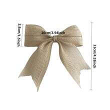 4 Stück DIY handgemachte dekorative Schleifen, vintage Juteschleifen für Hochzeitsdekoration, Geschenkverpackung, Feiertags-Dekoration, Partyzubehör - Khaki - Übersicht 5