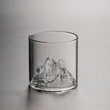 4 pièces Tasse à whisky inspirée de la montagne, en verre borosilicaté transparent durable et facile à nettoyer, sans assemblage requis