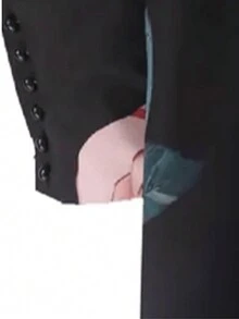 女士性感印花长袖V领优雅衬衫，OL时尚衬衫，春秋度假风 - 彩色 - 查看 4