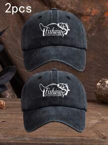 1pc Unisex Fishing & Outdoor Casual Fashion Washed Print Baseball Cap, Adjustable Size, Suitable For All Seasons Daily Wear - Washed Baseball Cap - View 15