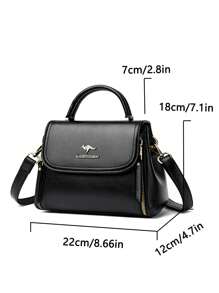 KAIDIFEINIROO 翻盖双层女士钱包和手提包斜挎包奢华休闲手提包高品质皮革时尚信使单肩包