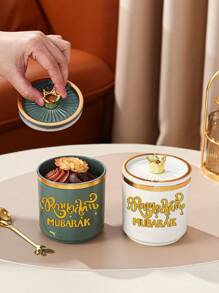 1pc Star, Moon, Lantern Plastic Household Storage Jar Pot Canister For Grains, Dried Fruits, Candy, Cookies, Bread, Suitable For Wedding, Party, Gift, Birthday - Yellow - View 6