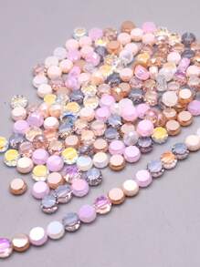 Mixed Color 30pcs 8mm/Bag Flat Round Faceted Glass Beads AB Color Disc-Shaped Glass Loose Beads For Jewelry Making DIY Bracelet Earring