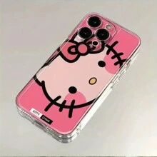 Sanrio Sanrio Cute Big Face Cat Cartoon Phone Case Compatible With Iphone 16, 16 Pro, 16 Pro Max, 16 Plus, Pink Bow Super Thin Full Coverage Phone Protective Case
