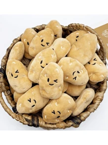 1 件宠物土豆玩具 - 卡通脸，可爱的动物设计，适合小型犬，互动游戏时间和耐咀嚼材料，狗玩具，活泼的宠物配件，精美的宠物用品，耐用的宠物物品