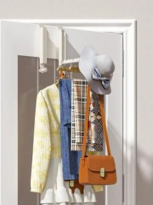 Over The Door Drying Rack, Over The Door Hooks Hanger ,Over The Door Hanger With Retractable Rod ,Foldable Portable Over The Door Hooks Hanger With Towel Racks For Coat Clothes Laundry Bathroom Bedroom Travel Hangers