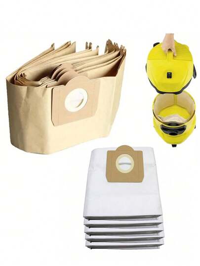 2/5 Pcs Vacuum Cleaner Dust Bags Compatible With Karcher 6.959-130.0, A2204, WD3.300, MV3, WD3, Paper / Non-Woven Material,Tool Accessories
