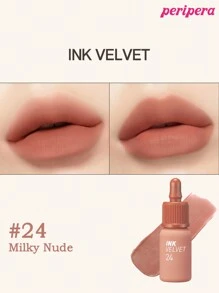 Peripera K-Beauty Ink 丝绒唇膏，显色度高，持久不脱色，轻盈质地，不含麸质，不含防腐剂，丝绒哑光唇膏，液体唇膏，顺滑易涂，持久显色，韩国化妆品 - #24 Milky Nude - 查看 7