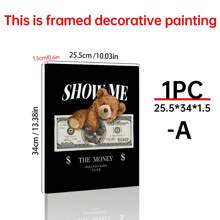1pc Chemical Fiber Hanging Painting, Cartoon Bear Pattern Wall Art Painting For Home Wall Decor - Multicolor - View 12
