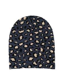 1pc Leopard Bohemian Party Casual Lovely Elegant Retro Street Palace Style Jacquard Leopard Print Spring, Autumn And Winter New Autumn And Winter Leopard Print Jacquard Knitted Warm Hat Female Hooded Wool Hat Without Brim - A - View 3