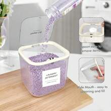 Laundry Pods Container,Clear Laundry Room Organization And Storage Containers With Pop-Up Lids & Labels Large Laundry Detergent Container For Powder,Scent Booster,Pods,Dryer Ball,For Back To School - Clear - View 3