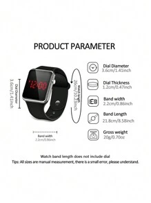 2 件/套时尚 LED 屏幕数字手表，适合高中生和大学生，简约设计，送给朋友的礼物，返校