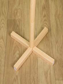 1 Stück stabiler Holz-Standgarderobe mit 8 Haken, geeignet zum Aufhängen von Jacken, Hüten, Schals und Handtaschen im Eingangsbereich, Flur, Schlafzimmer, Büro, minimalistischer Stil für Frühling und Sommer - Braun - Übersicht 3