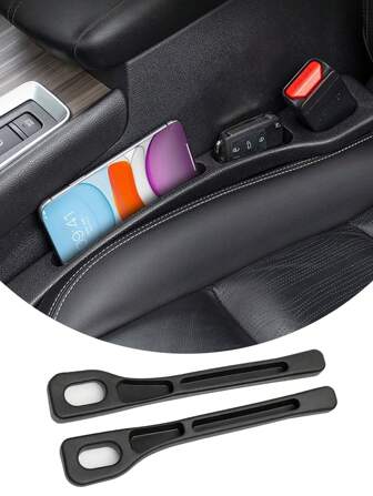1 Pair Of Car Seat Gap Fillers With Seat Belt Holes, General Motors Seat Gap Plug, Filling The Gap Between The Seat And Console Gifts For Women