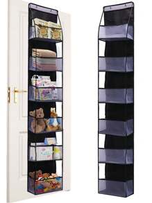 1pc 6 lớp treo trên cửa, tổ chức lưu trữ mỹ phẩm treo tường, giá đỡ lưới dung tích lớn có túi trong suốt túi đựng đồ treo, cho nhà bếp, phòng tắm, tủ quần áo, phòng ngủ, ký túc xá, tã trẻ em, đồ chơi trẻ em. (6 lớp nhiều màu) phòng ngủ, tổ chức, lưu trữ tại nhà, áo phông trắng nữ, quần đen nữ, quần áo mùa đông cho nữ, váy, - Lưới sáu màu nhiều màu - Xem 13