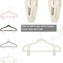BKFUN 40/20/10/2 Stück Samtklammern für Kleiderbügel, starke Samtklammern für Samtbügel, Hosen- und Rockhalterung Samtklammern passend für Samtkleiderbügel