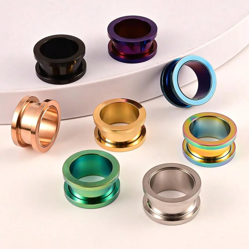 Stainless Steel Ear Plugs Tunnels Flesh Expansions Tassel Crystal Piercing Earring Gauges Ears Expanders Rings Body