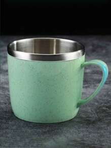 1个304不锈钢马克杯，小麦秸秆元素小马克杯，家用防烫防摔饮水杯，带手柄咖啡杯，不锈钢咖啡杯，双层真空旅行咖啡杯，可盛果汁、牛奶、奶茶、花茶，220ml，教师答谢礼物，马克杯，旅行，夏季必备，母亲节礼物，教师节礼物，不锈钢双层隔热手柄牛奶咖啡早餐杯 - 彩色 - 查看 8