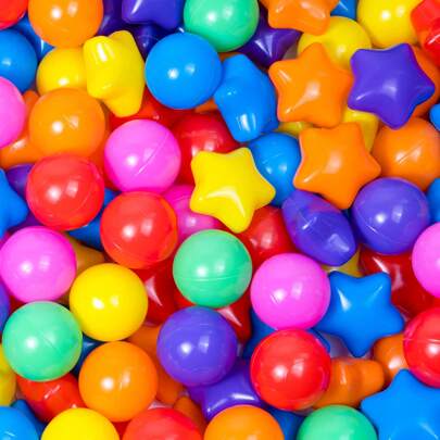 Pelotas de plástico con forma de estrella para piscina de bolas, pelotas de juguete a prueba de aplastamiento de 2,15 pulgadas para piscina de bolas para niños, carpa de juegos y diversión en la piscina: ideales para el tiempo de juego y las fiestas de los niños