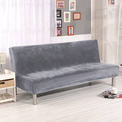 Armless Sofa Bed Cover Folding Sofa Cover Futon Velvet Stretch Couch Slipcover Armless Folding Sofa Bed Cover Futon Stretch Elastic Couch Case Slipcover Futon Protector For Home Furnitures