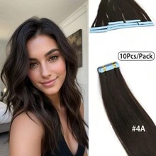 10 piezas de extensiones de cabello postizas para mujeres, 24 pulgadas de cabello sintético Kanekalon liso, no se destiñen, sin costuras e invisibles para todo tipo de cabello, 10 piezas/paquete, 35g