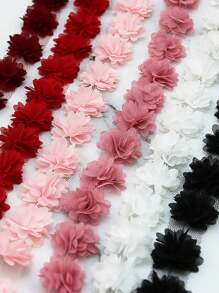 56pcs/Pack Chiffon Flower Decorations, For Headpiece, Clothing, Wedding, DIY Crafts - Multicolor - View 4